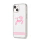 Personalised Hers iPhone 14 Clear Tough Case Starlight Angled Image
