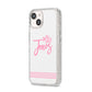 Personalised Hers iPhone 14 Glitter Tough Case Starlight Angled Image