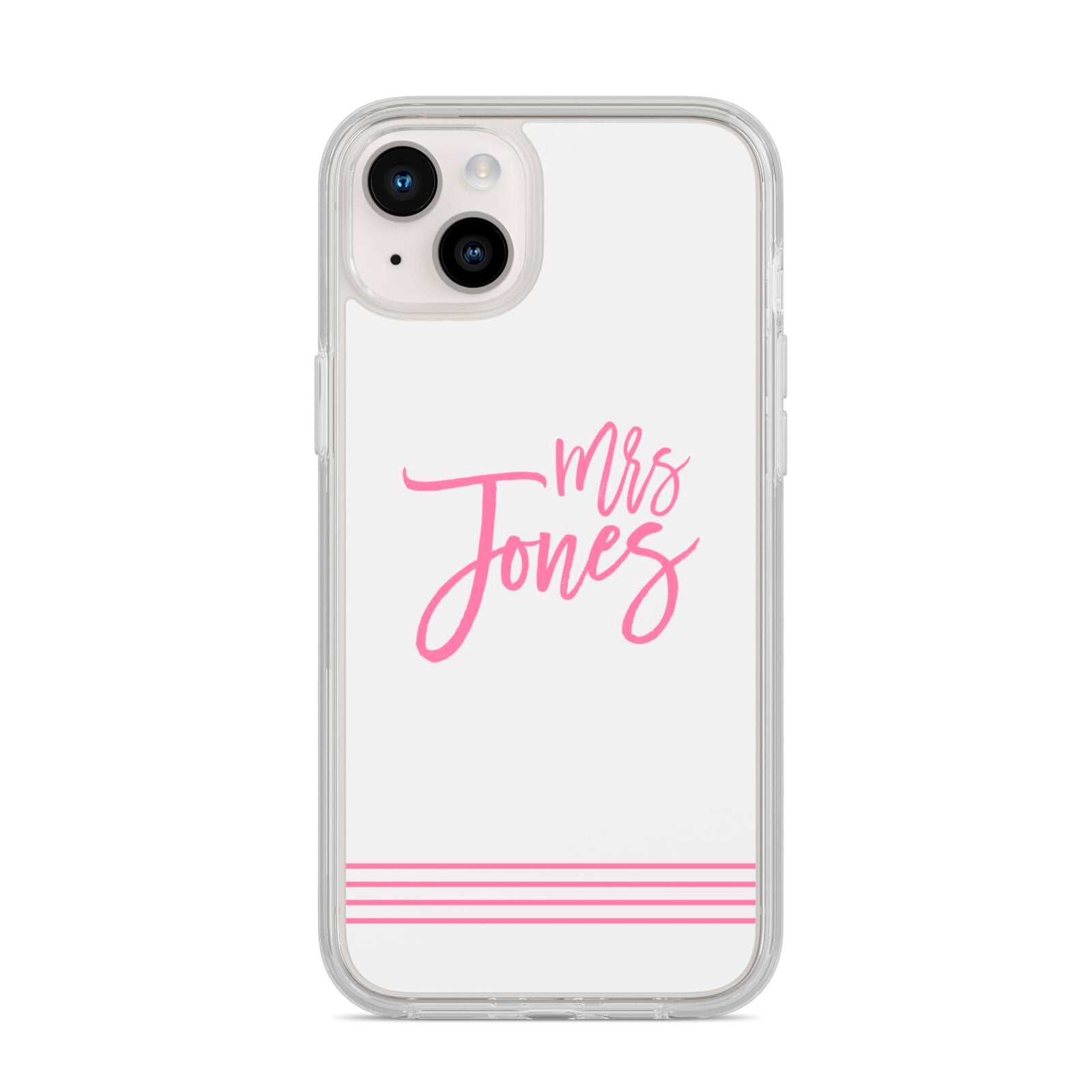 Personalised Hers iPhone 14 Plus Clear Tough Case Starlight