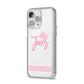 Personalised Hers iPhone 14 Pro Max Clear Tough Case Silver Angled Image