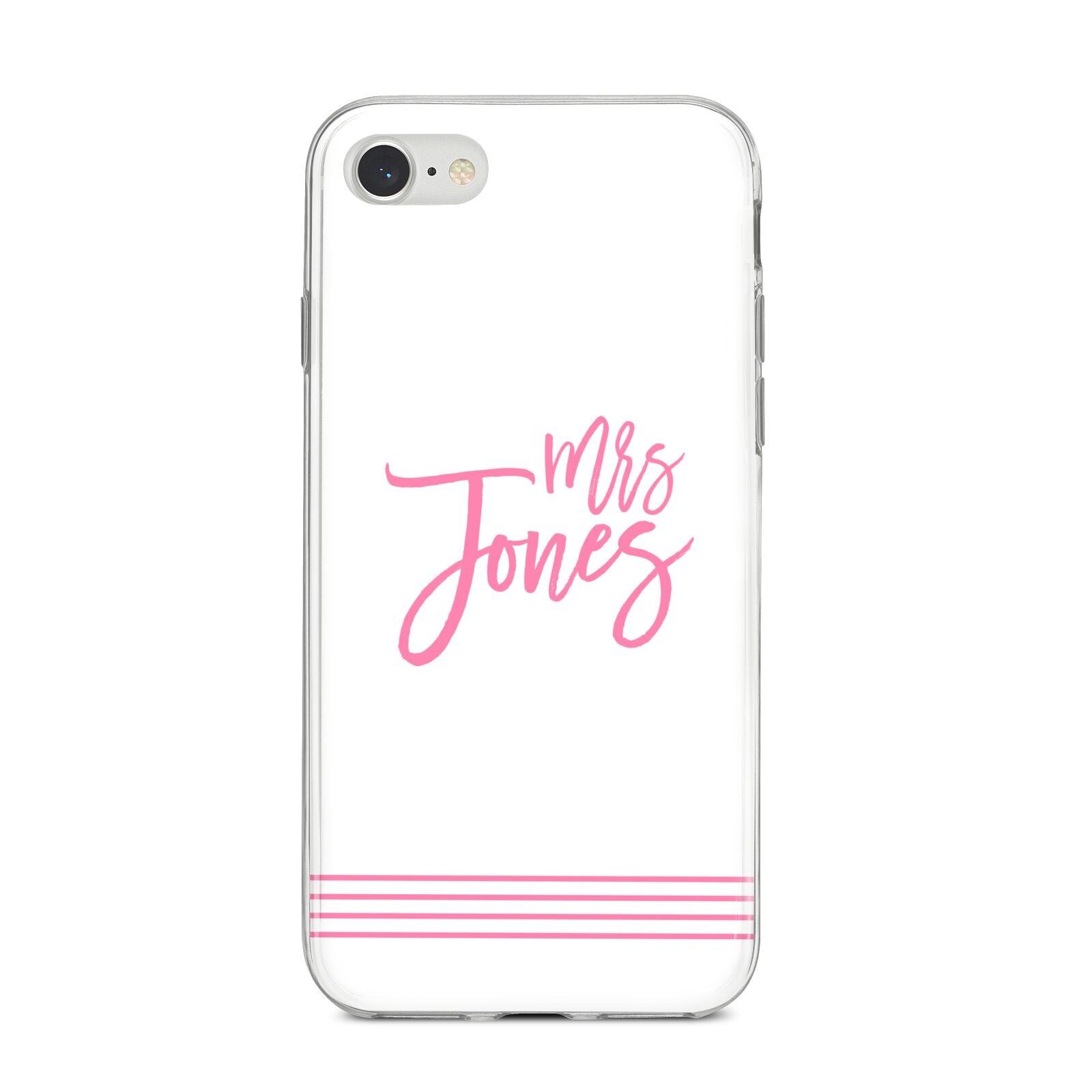 Personalised Hers iPhone 8 Bumper Case on Silver iPhone