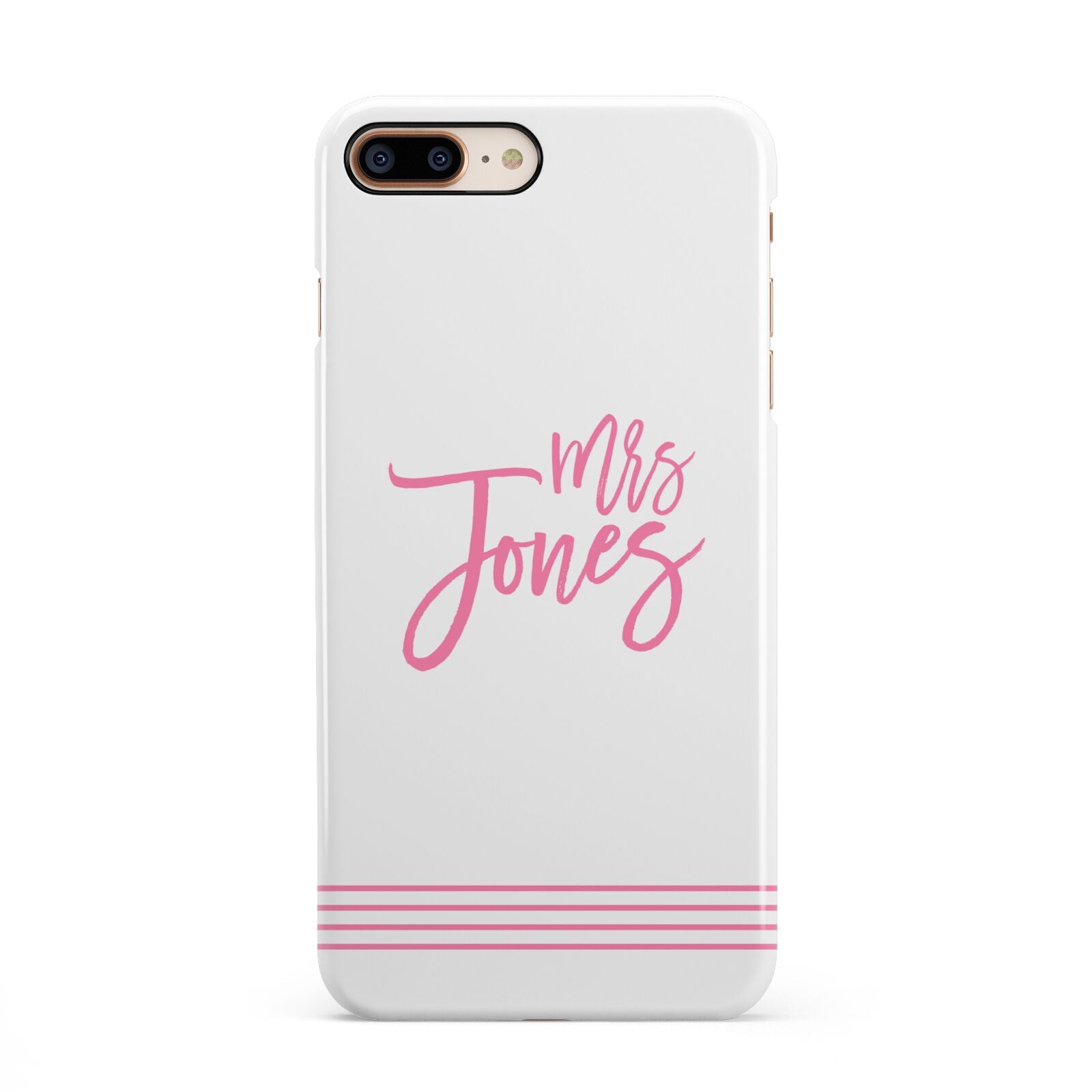 Personalised Hers iPhone 8 Plus 3D Snap Case on Gold Phone