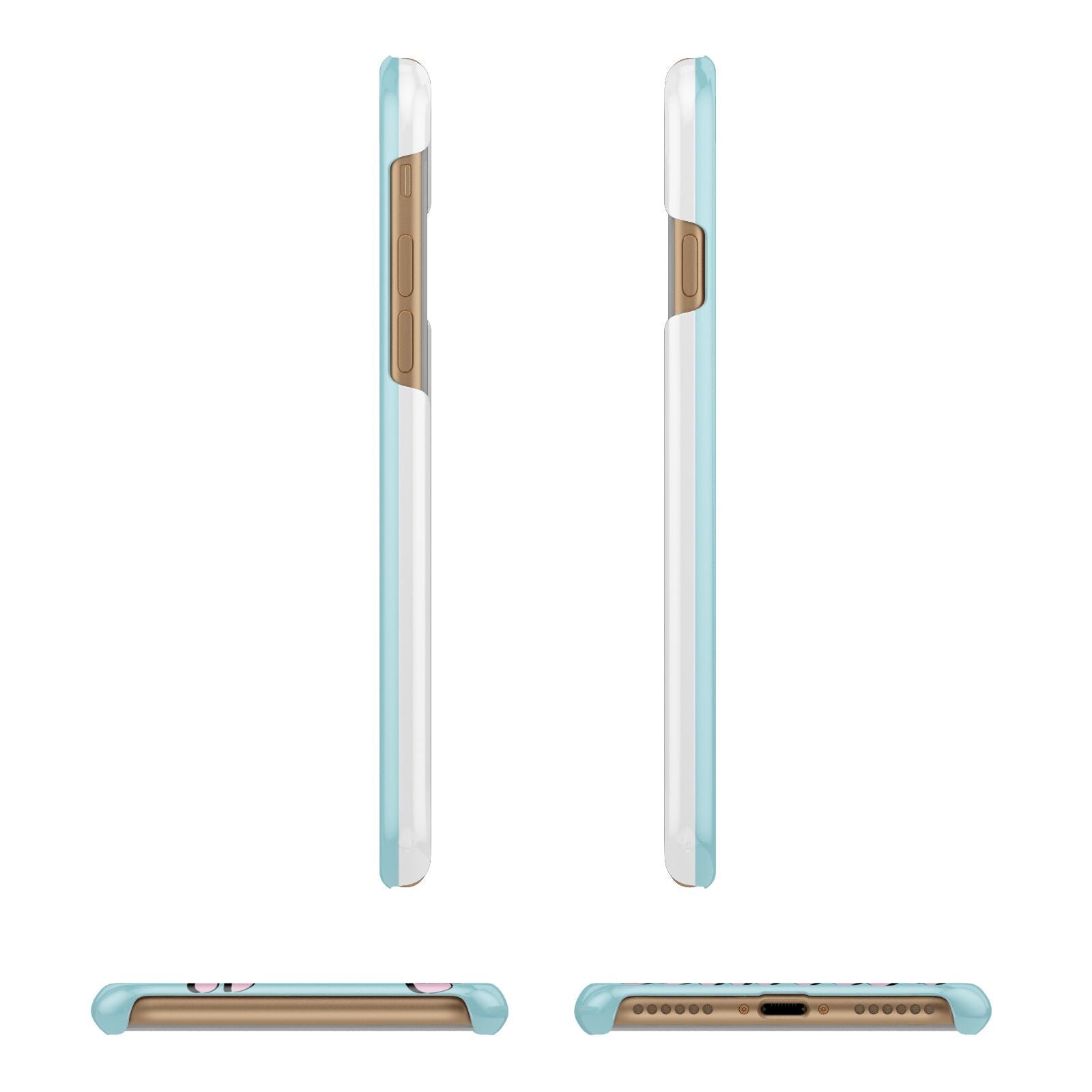 Personalised Hippie Apple iPhone 7 8 3D Wrap Snap Case Angled Images