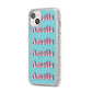 Personalised Hippie iPhone 14 Plus Glitter Tough Case Starlight Angled Image