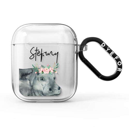 Personalised Hippopotamus AirPods Clear Case