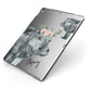 Personalised Hippopotamus Apple iPad Case on Grey iPad Side View