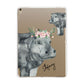 Personalised Hippopotamus Apple iPad Gold Case