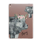 Personalised Hippopotamus Apple iPad Rose Gold Case