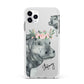Personalised Hippopotamus Apple iPhone 11 Pro Max in Silver with White Impact Case