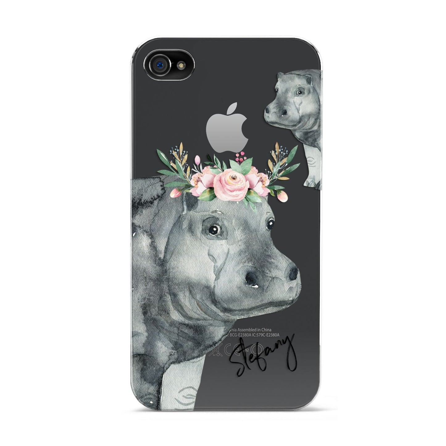 Personalised Hippopotamus Apple iPhone 4s Case