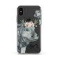 Personalised Hippopotamus Apple iPhone Xs Impact Case White Edge on Black Phone