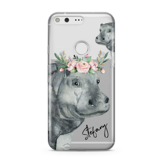 Personalised Hippopotamus Google Pixel Case