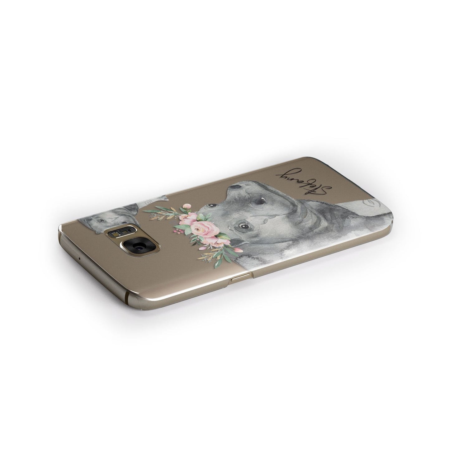 Personalised Hippopotamus Samsung Galaxy Case Side Close Up