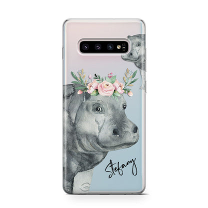Personalised Hippopotamus Samsung Galaxy S10 Case
