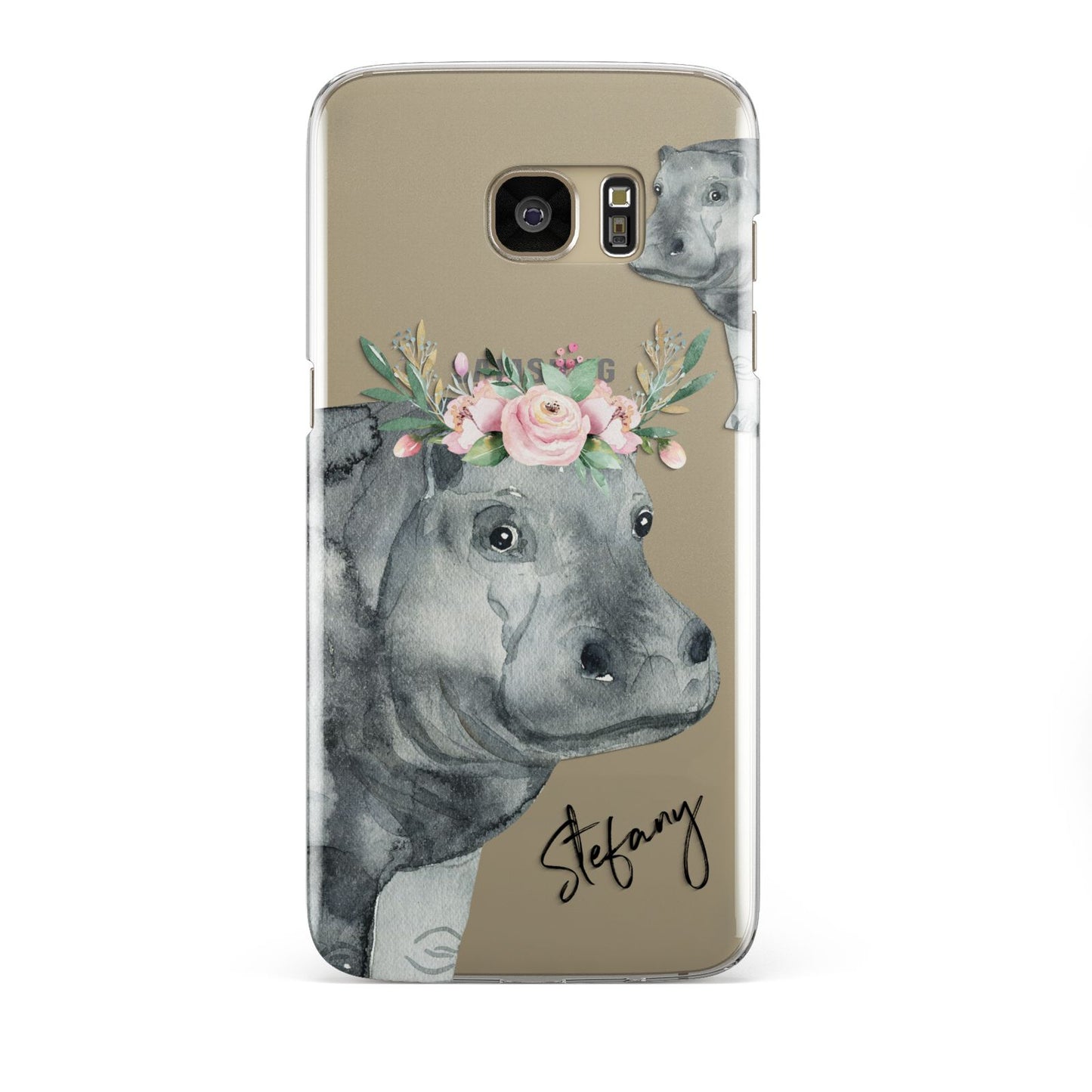 Personalised Hippopotamus Samsung Galaxy S7 Edge Case