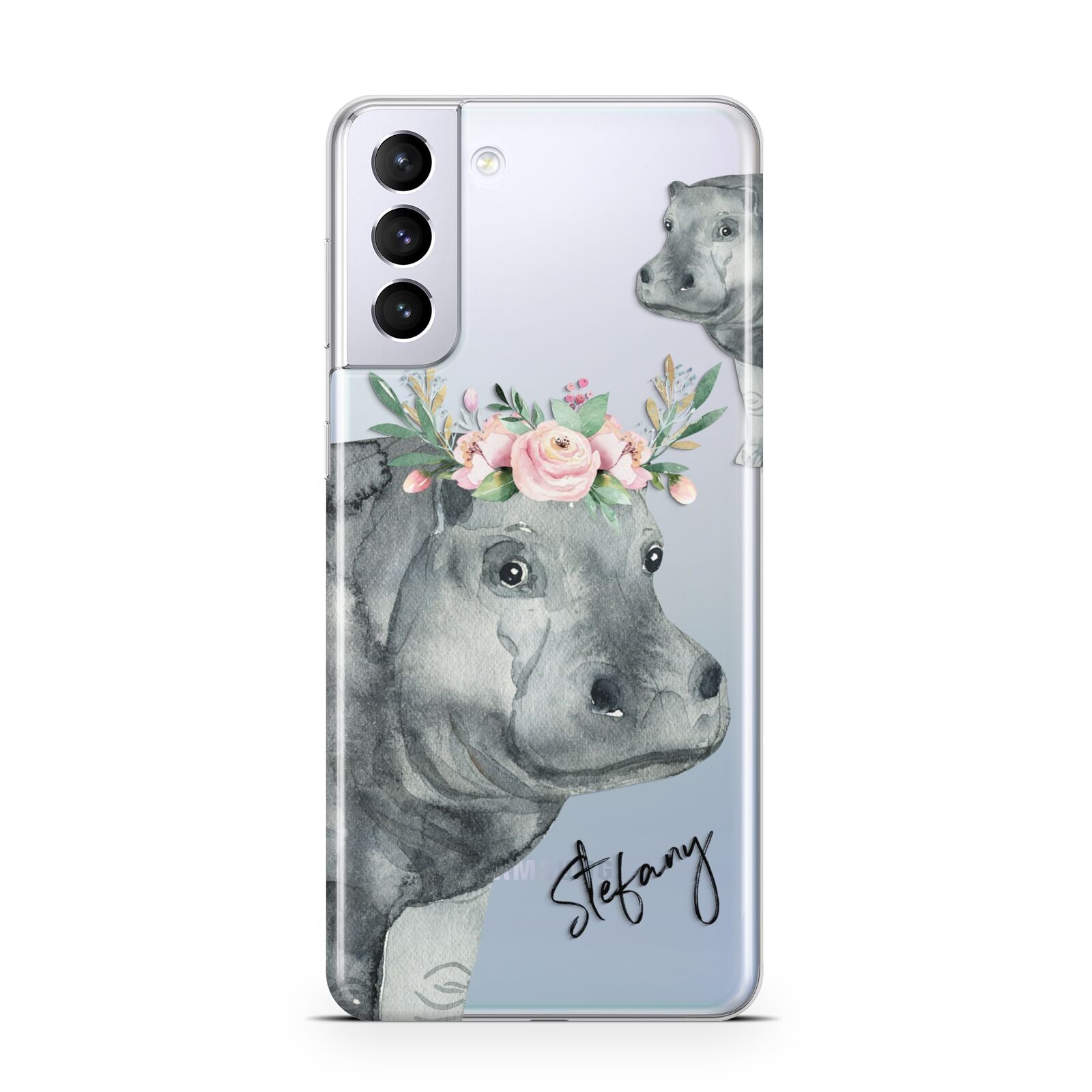 Personalised Hippopotamus Samsung S21 Plus Phone Case