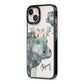 Personalised Hippopotamus iPhone 13 Black Impact Case Side Angle on Silver phone