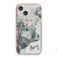 Personalised Hippopotamus iPhone 13 Mini TPU Impact Case with Pink Edges