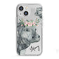 Personalised Hippopotamus iPhone 13 Mini TPU Impact Case with White Edges