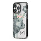 Personalised Hippopotamus iPhone 13 Pro Black Impact Case Side Angle on Silver phone