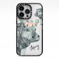 Personalised Hippopotamus iPhone 13 Pro Black Impact Case on Silver phone