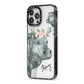 Personalised Hippopotamus iPhone 13 Pro Max Black Impact Case Side Angle on Silver phone