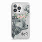 Personalised Hippopotamus iPhone 13 Pro TPU Impact Case with White Edges