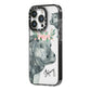 Personalised Hippopotamus iPhone 14 Pro Black Impact Case Side Angle on Silver phone