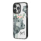 Personalised Hippopotamus iPhone 14 Pro Max Black Impact Case Side Angle on Silver phone