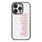 Personalised Hippy Name iPhone 14 Pro Black Impact Case on Silver phone