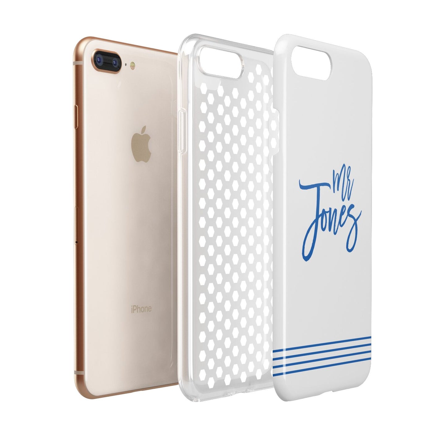 Personalised His Apple iPhone 7 8 Plus 3D Tough Case Expanded View