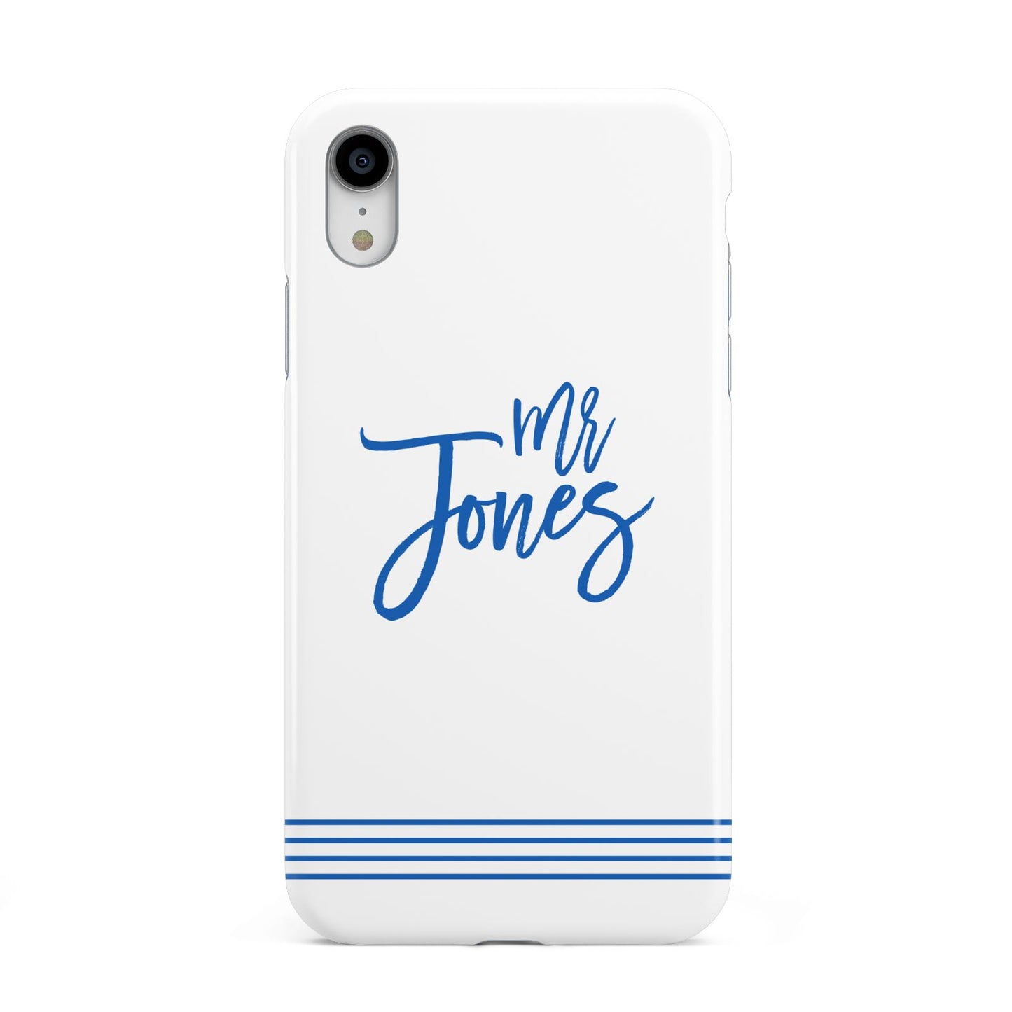Personalised His Apple iPhone XR White 3D Tough Case