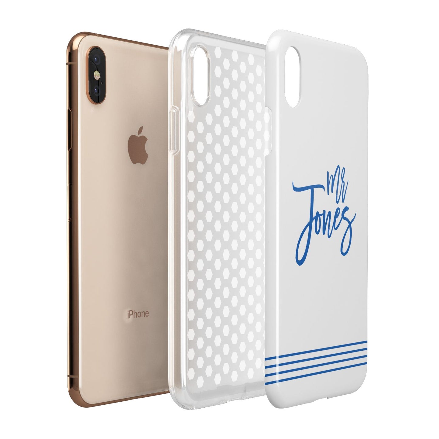 Personalised His Apple iPhone Xs Max 3D Tough Case Expanded View