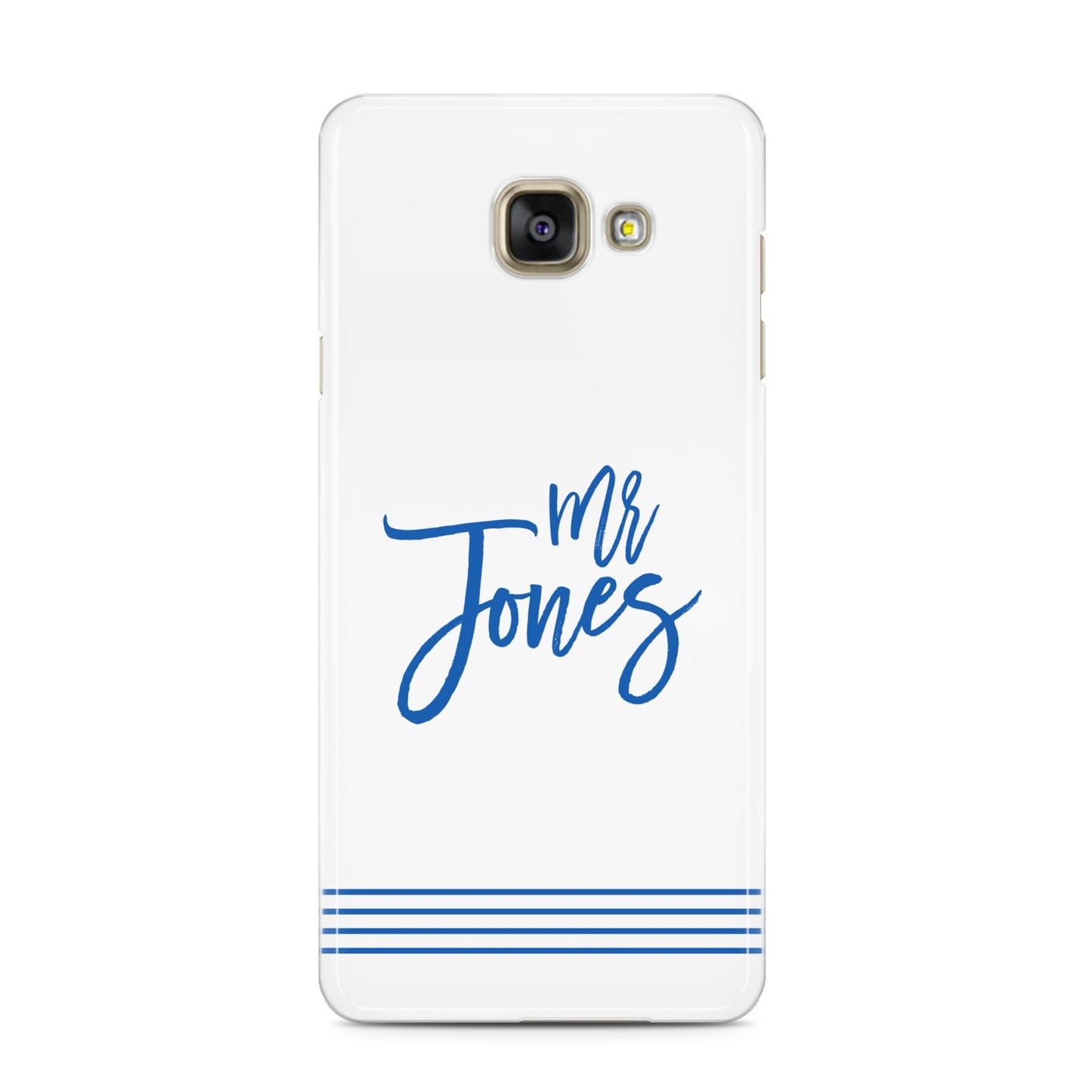 Personalised His Samsung Galaxy A3 2016 Case on gold phone