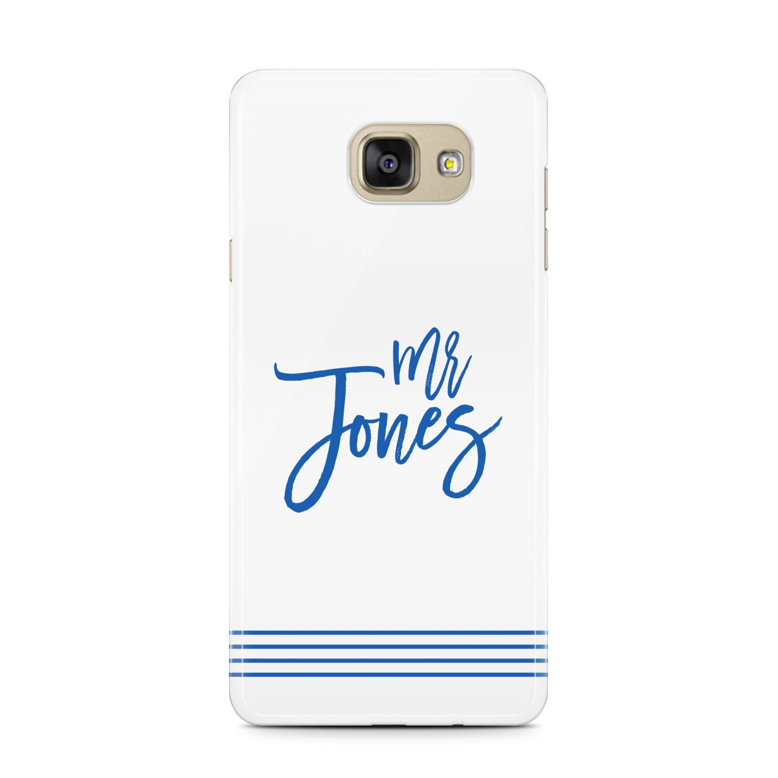 Personalised His Samsung Galaxy A7 2016 Case on gold phone
