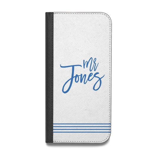 Personalised His Vegan Leather Flip Samsung Case