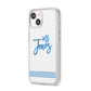 Personalised His iPhone 14 Clear Tough Case Starlight Angled Image