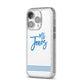 Personalised His iPhone 14 Pro Glitter Tough Case Silver Angled Image