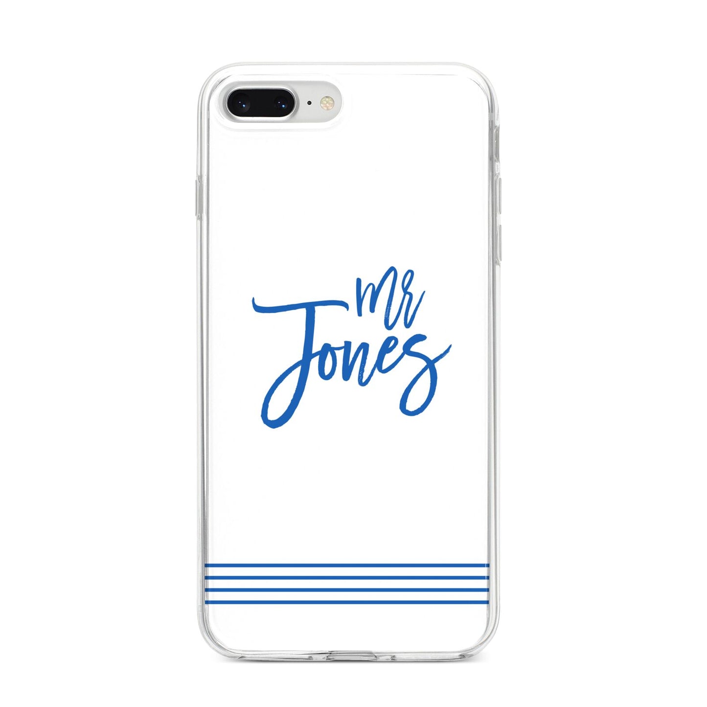Personalised His iPhone 8 Plus Bumper Case on Silver iPhone