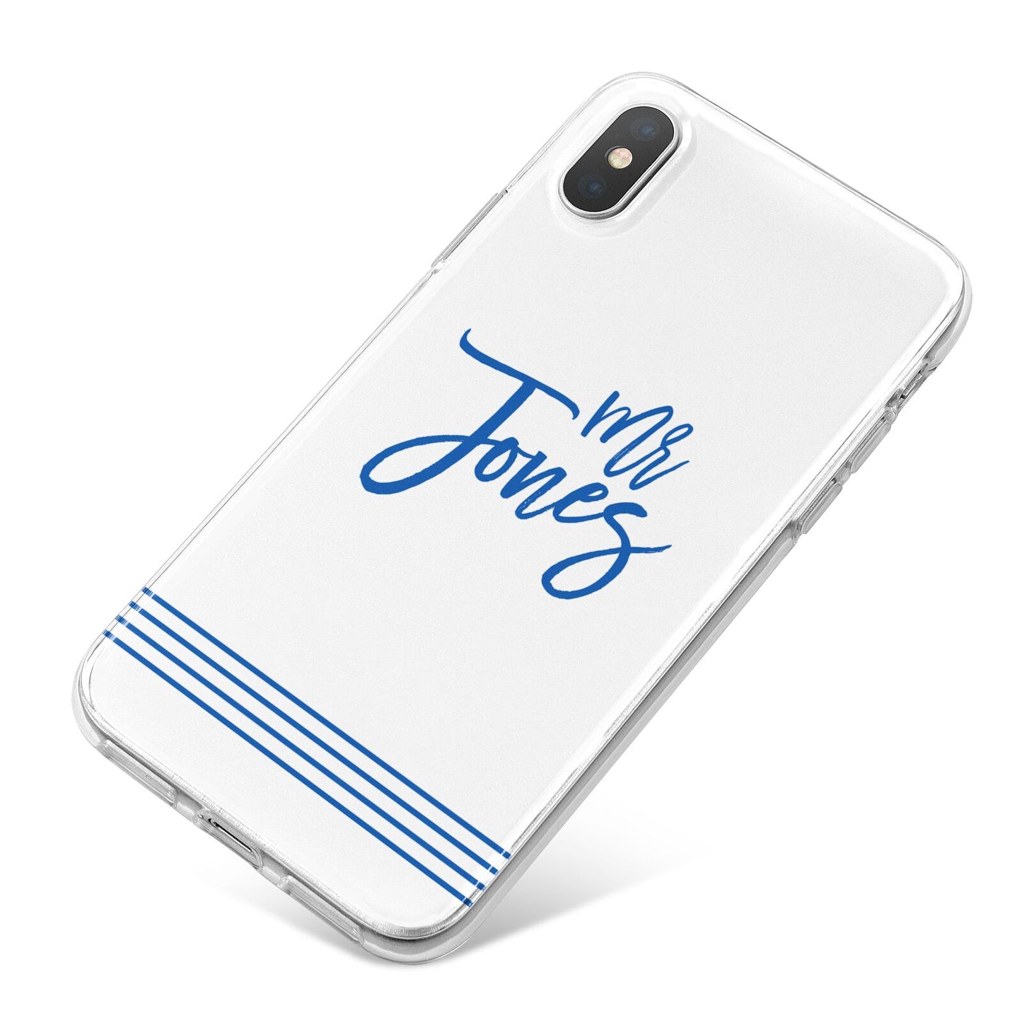 Personalised His iPhone X Bumper Case on Silver iPhone