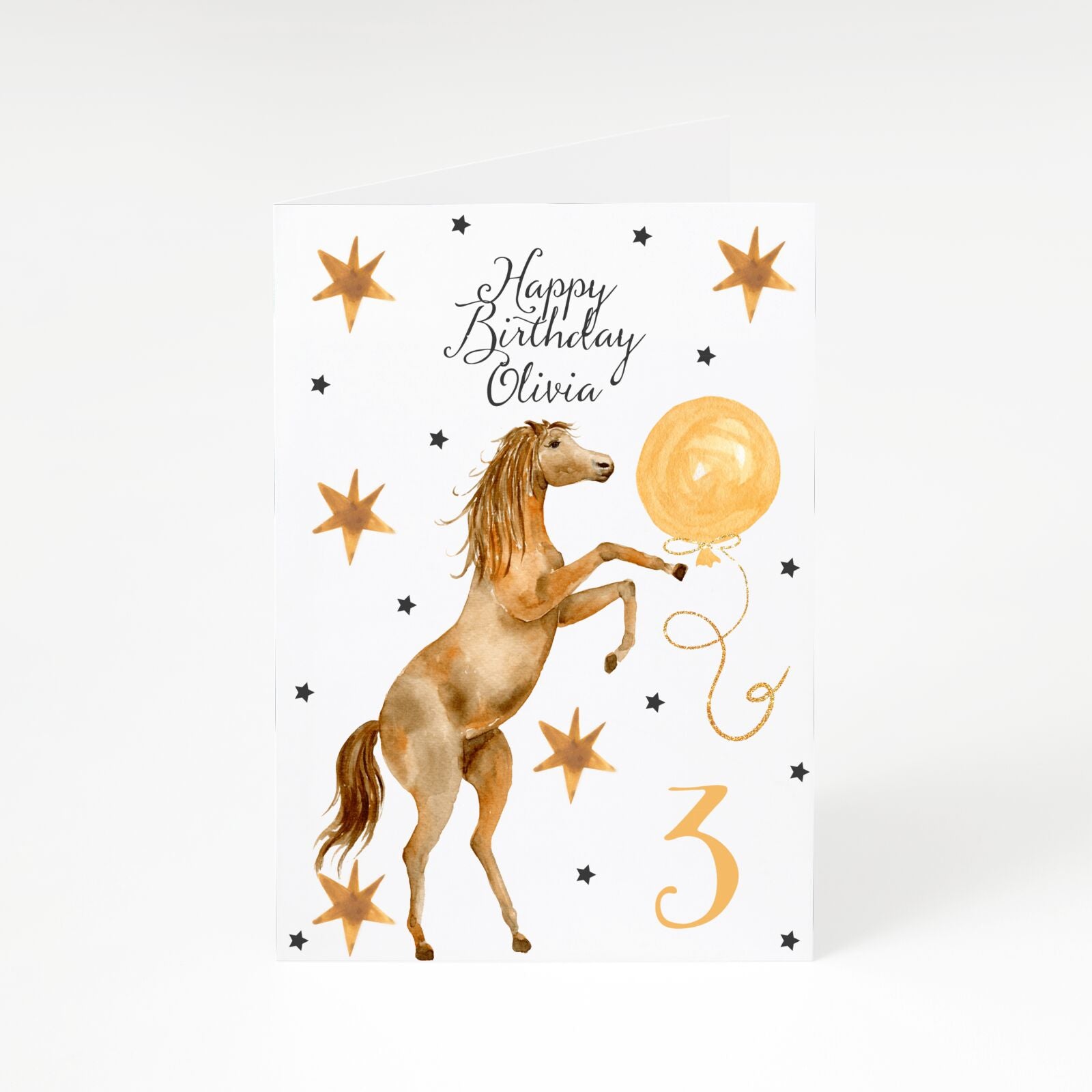 Personalised Horse Happy Birthday A5 Greetings Card