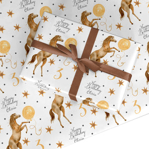 Personalised Horse Happy Birthday Wrapping Paper