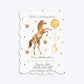 Personalised Horse Happy Birthday Petal Invitation Glitter
