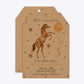 Personalised Horse Happy Birthday Tag Invitation Kraft Front and Back Image