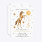 Personalised Horse Happy Birthday Ticket Invitation Glitter Front and Back Image