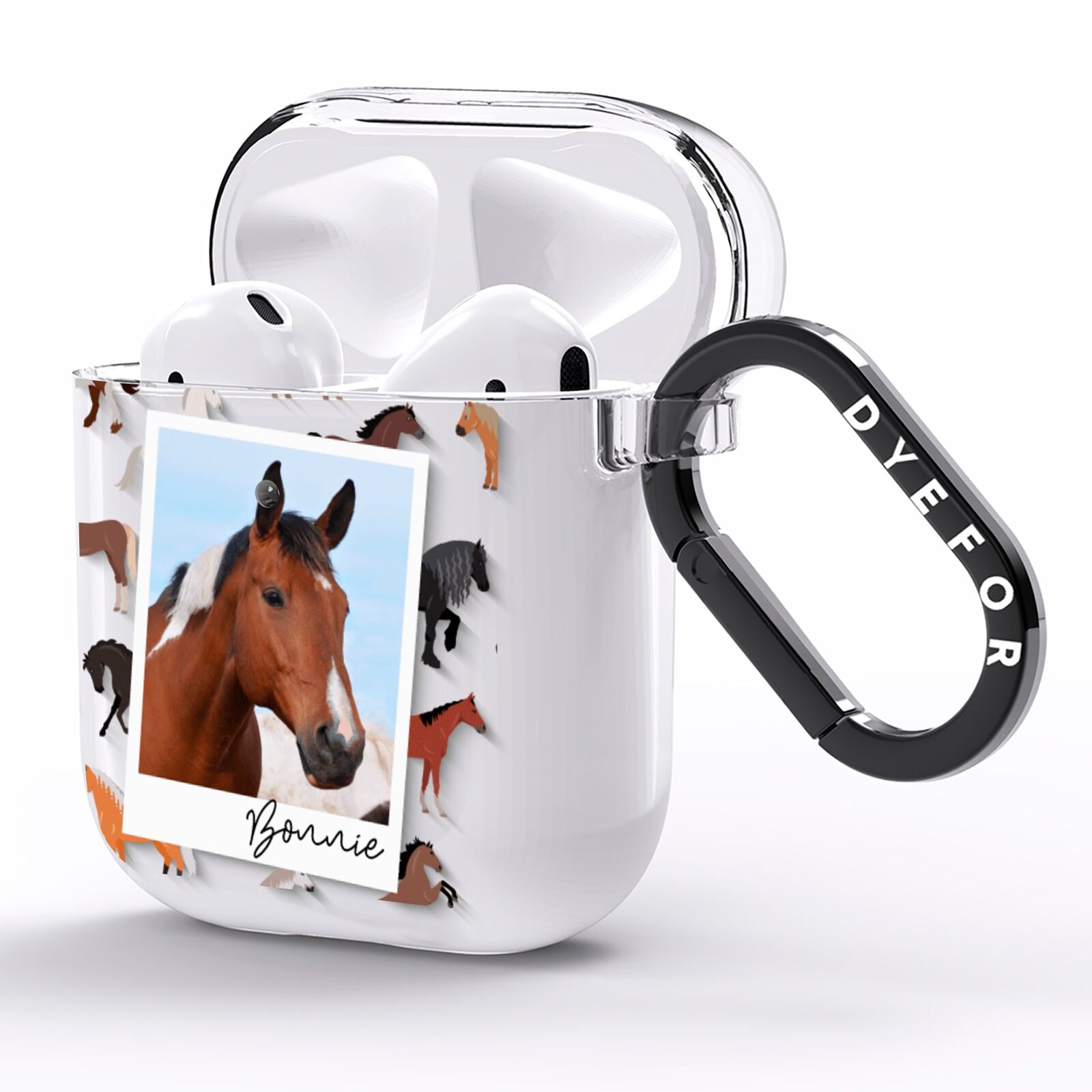 Personalised Horse Photo AirPods Clear Case Side Image