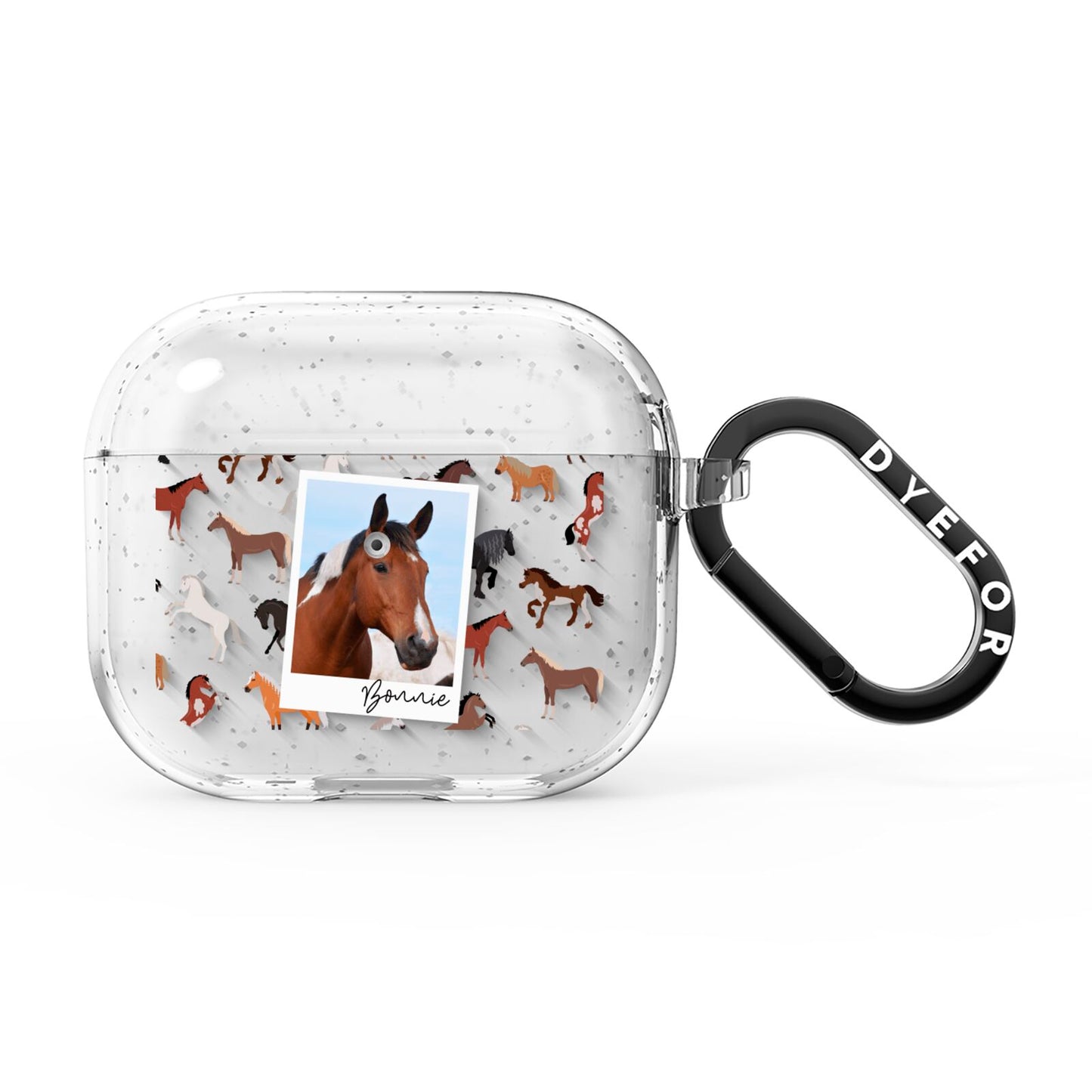 Personalised Horse Photo AirPods Glitter Case 3rd Gen