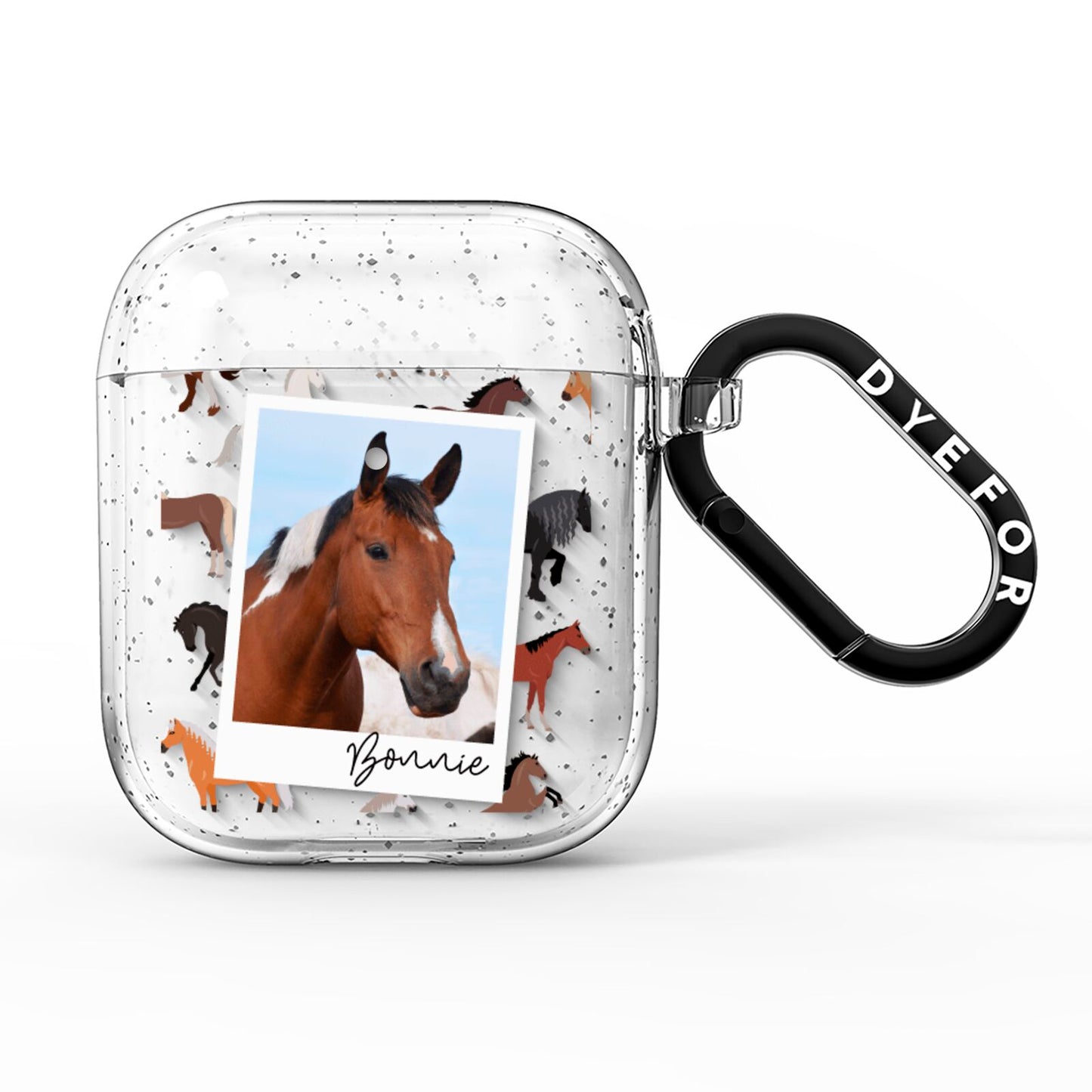 Personalised Horse Photo AirPods Glitter Case