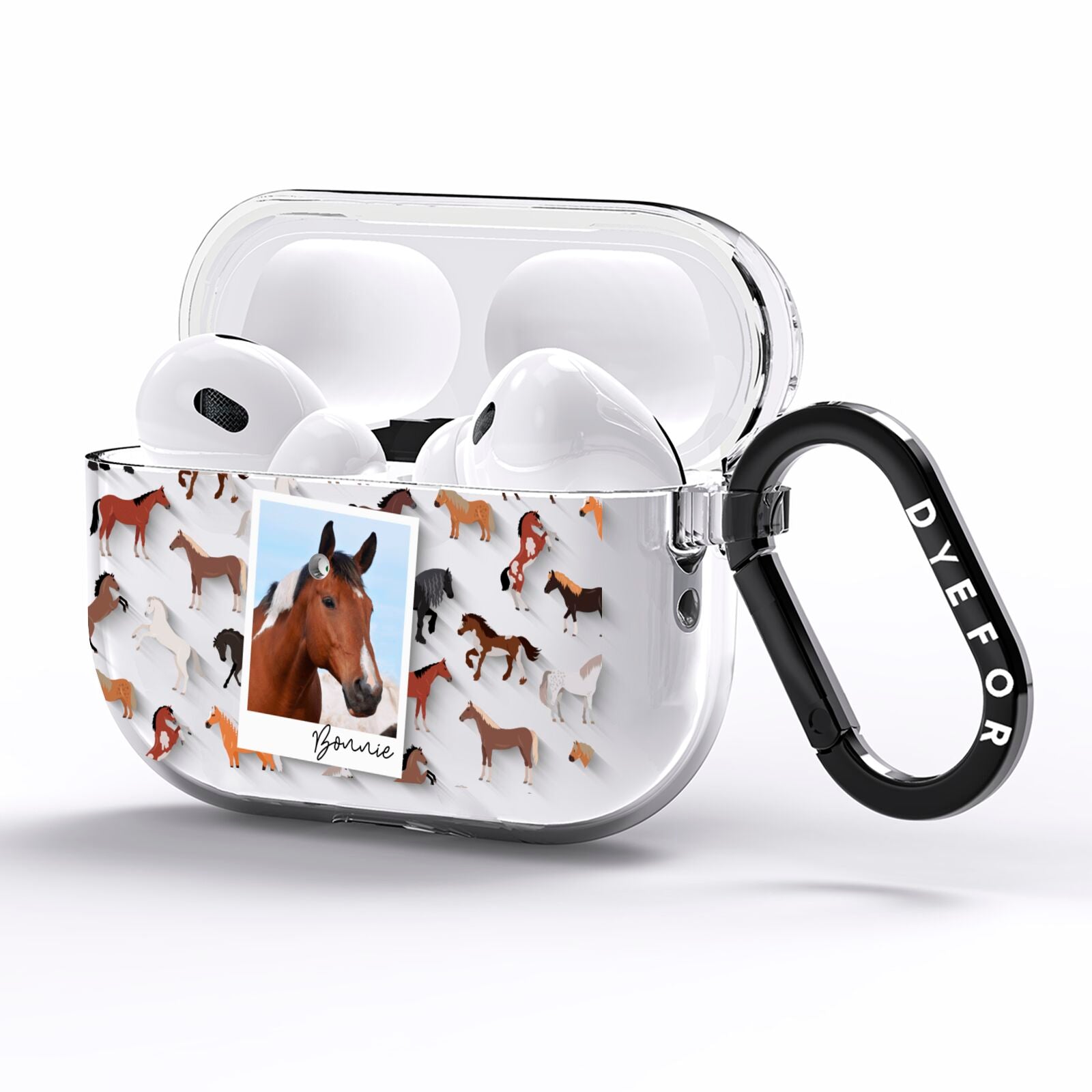 Personalised Horse Photo AirPods Pro Clear Case Side Image