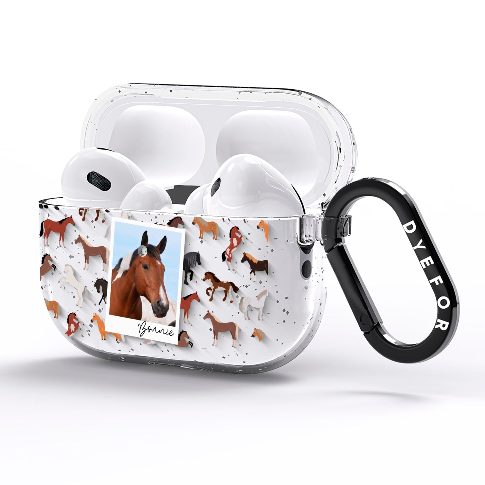 Personalised Horse Photo AirPods Pro Glitter Case Side Image